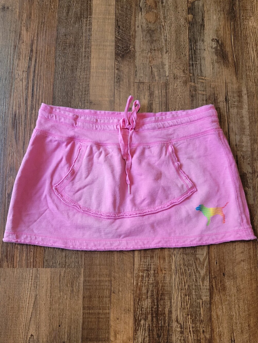 Y2K Victoria's Secret PINK Cotton Rainbow Love Pink Rainbow Dog Mini Skirt